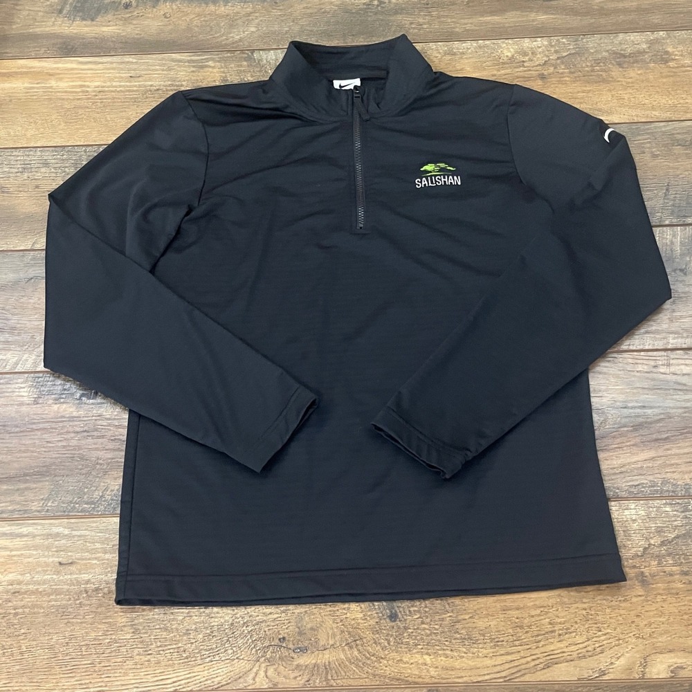 Nike Dri-FIT Salishan Golf Quarter Zip Pullover Black Small Lightweight Active
